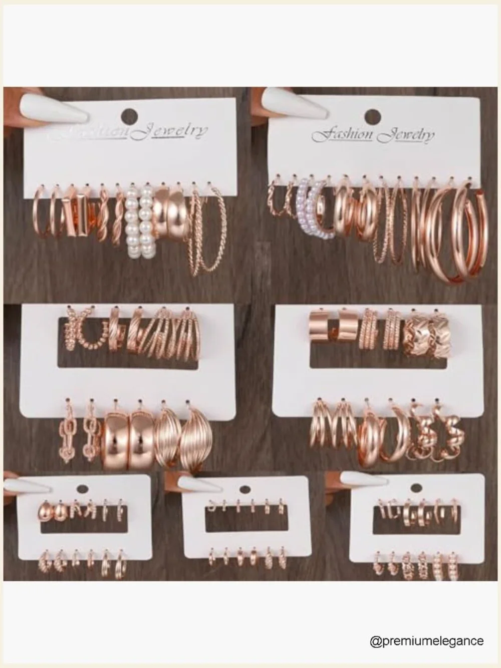 42 Pairs Gold Hoop Earrings Set - Hypoallergenic Multipack Small to Chunky Hoops